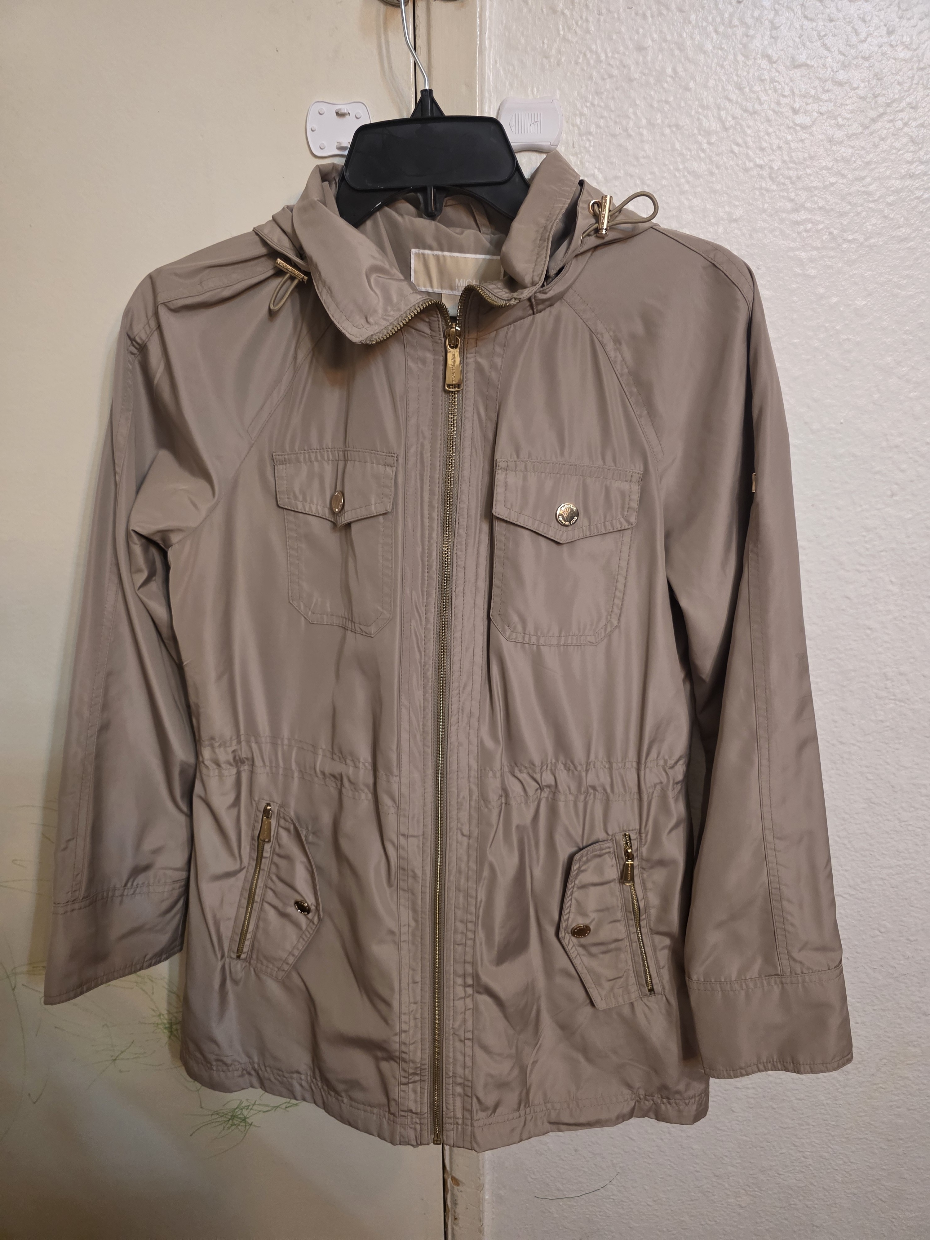 Mk Womens Hooded Jacket - Beige